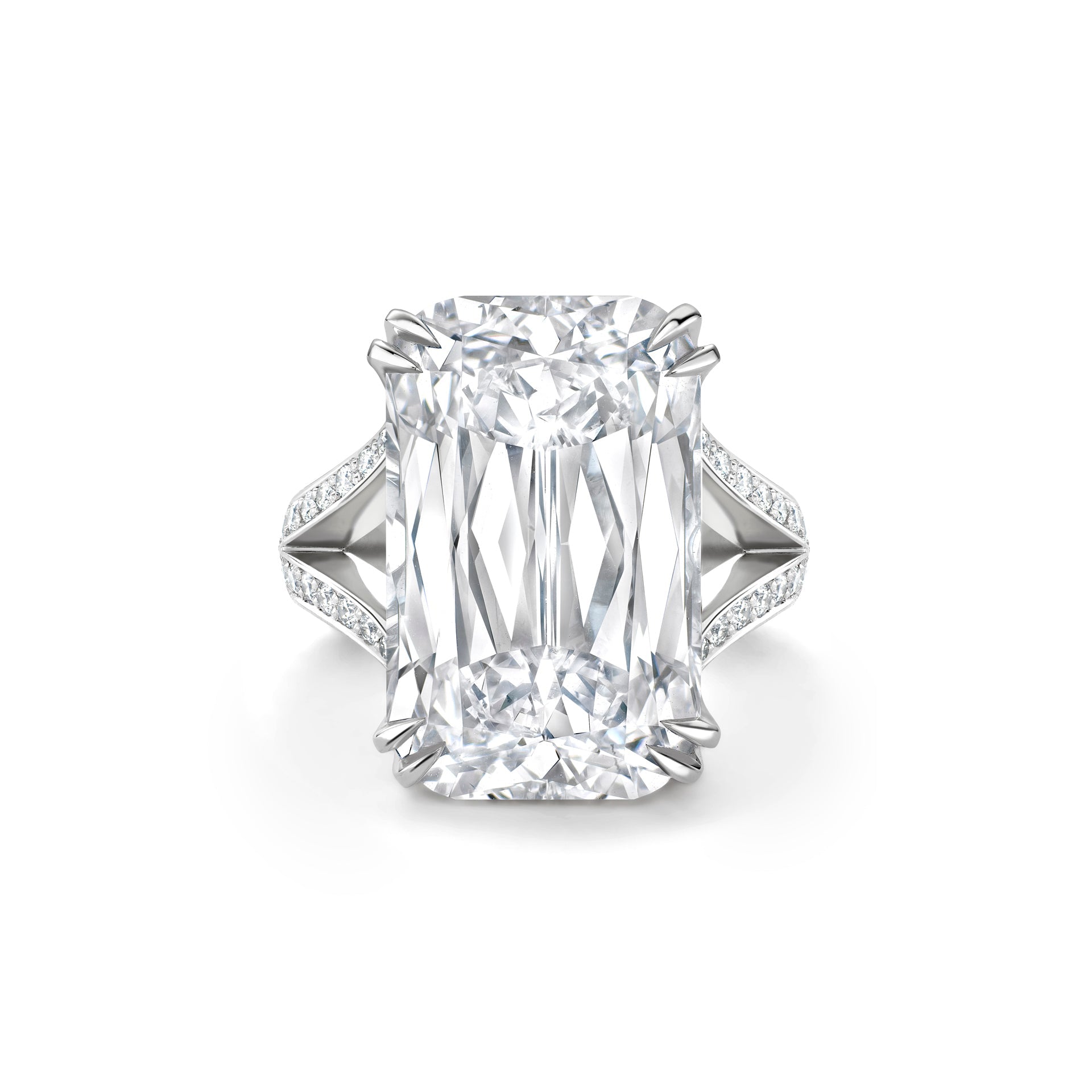 Ashoka Split Shoulder Diamond Platinum Ring