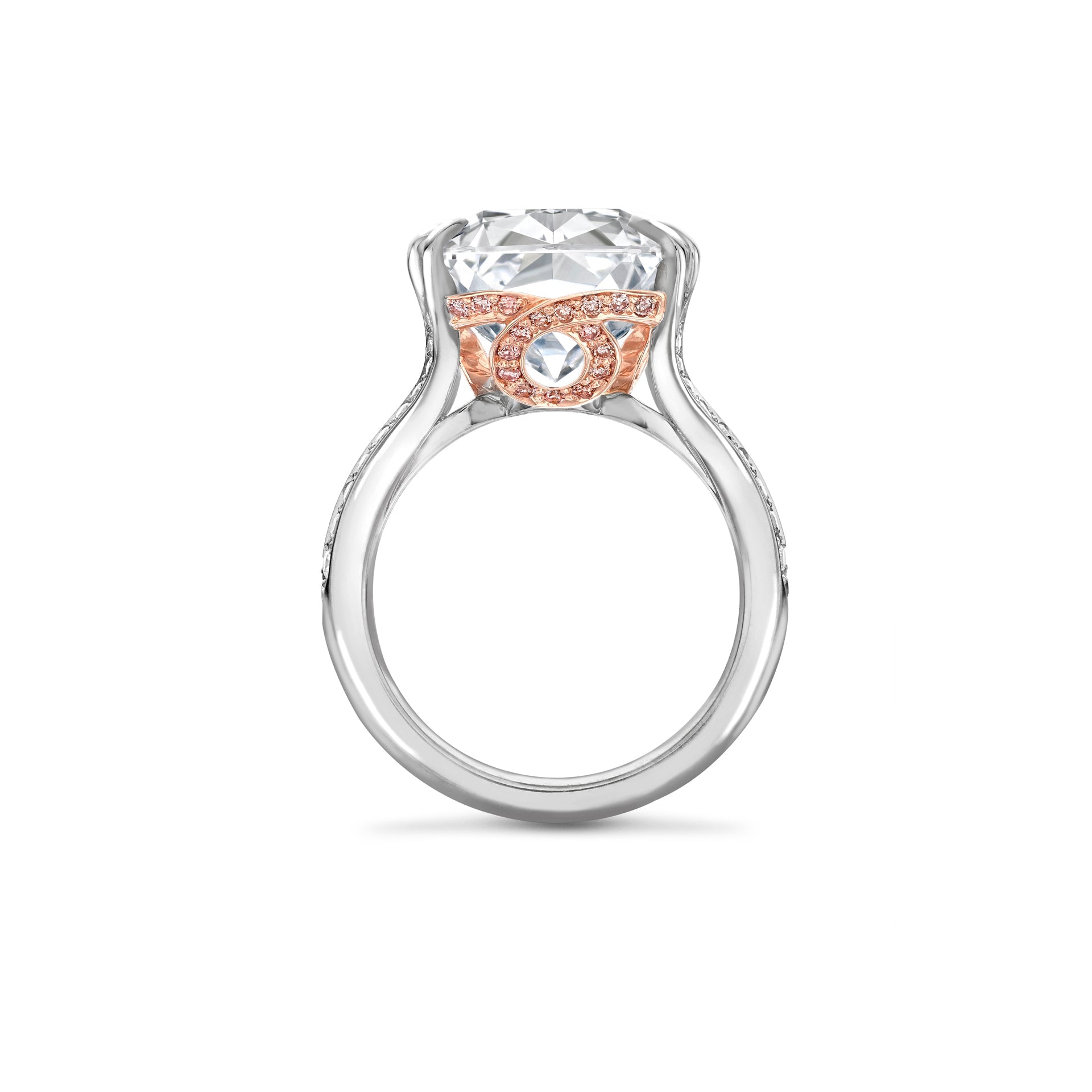 Ashoka Split Shoulder Diamond Platinum Ring