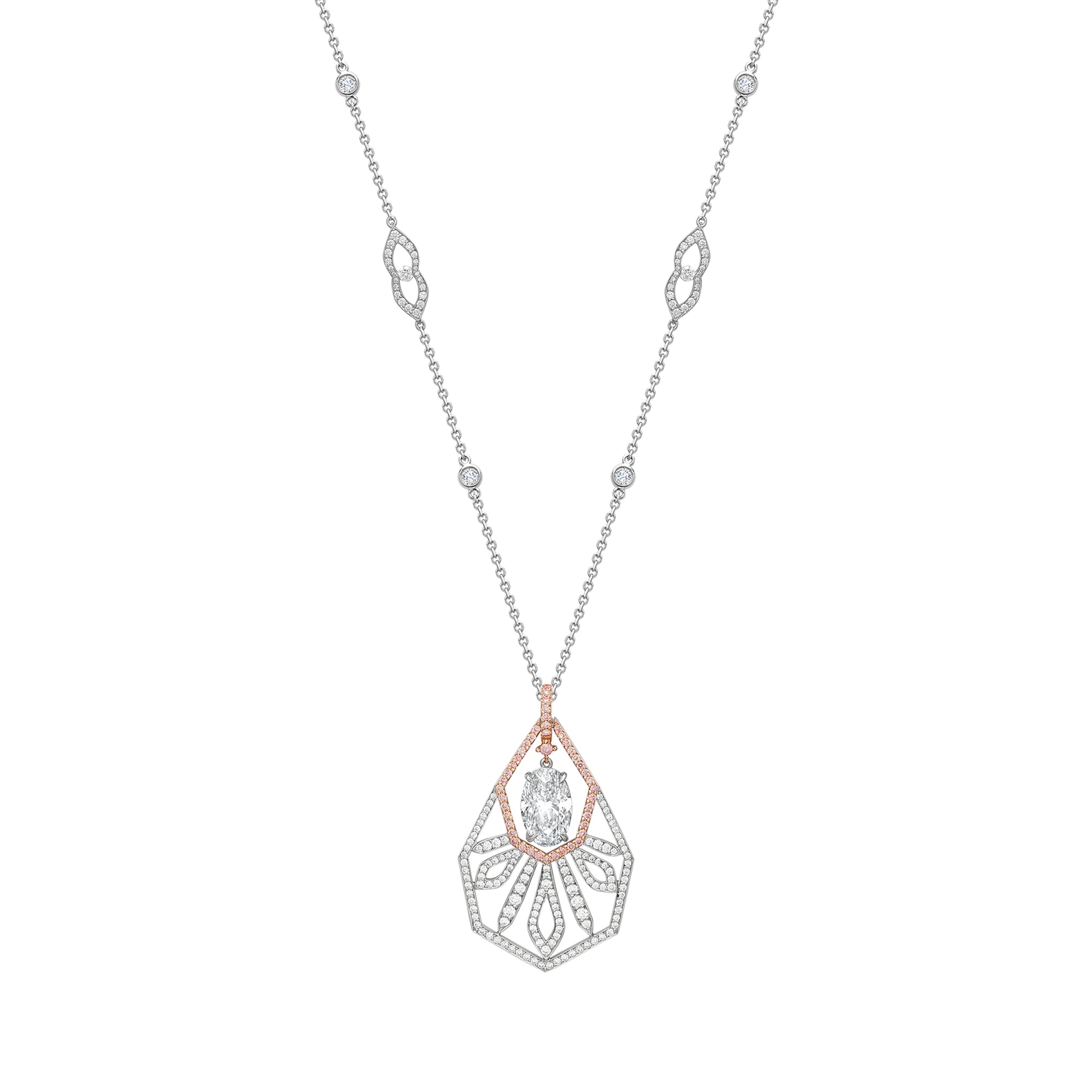 Peace of Mined Platinum and Rose Gold Diamond Pendant