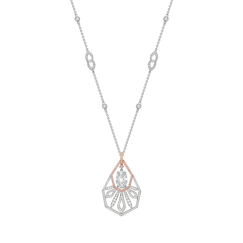 Peace of Mined Platinum and Rose Gold Diamond Pendant