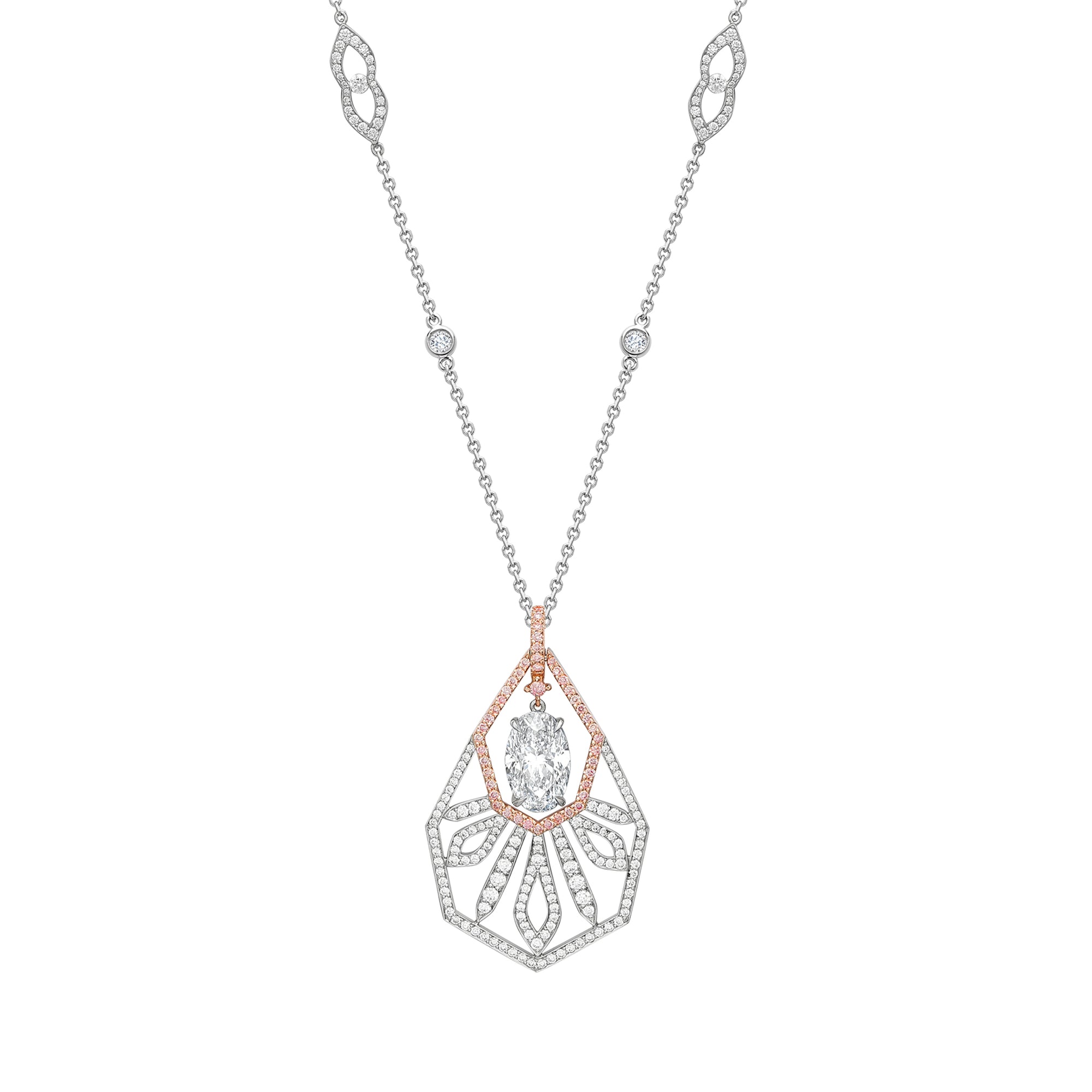 Peace of Mined Platinum and Rose Gold Diamond Pendant