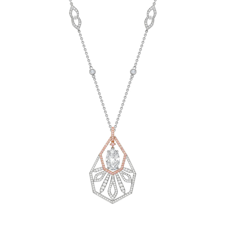 Peace of Mined Platinum and Rose Gold Diamond Pendant