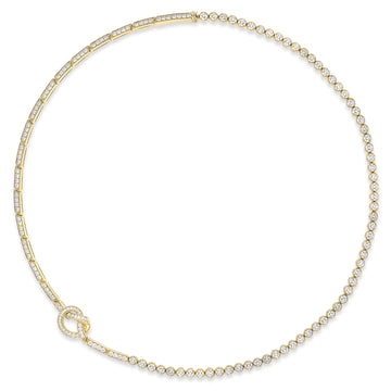 Knot Diamond Yellow Gold Necklace