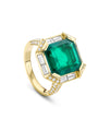 Florentine Dolce Vita Emerald and Diamond Yellow Gold Ring