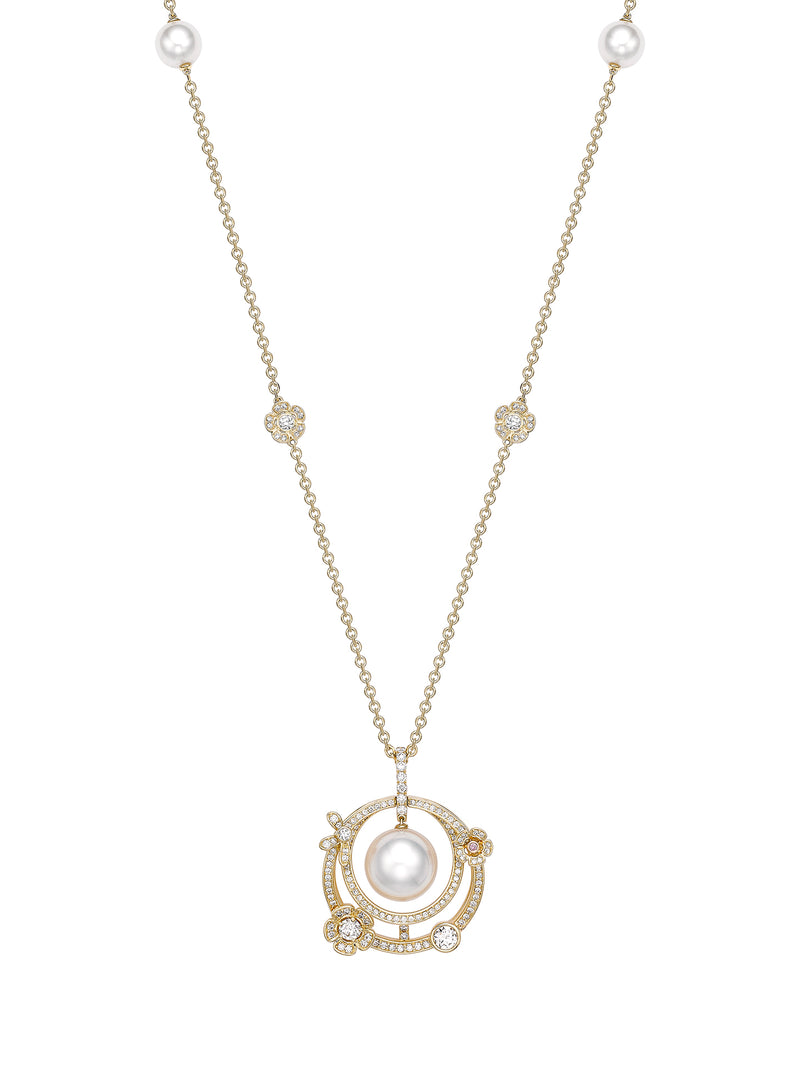 Secret Garden Pearl Yellow Gold Pendant