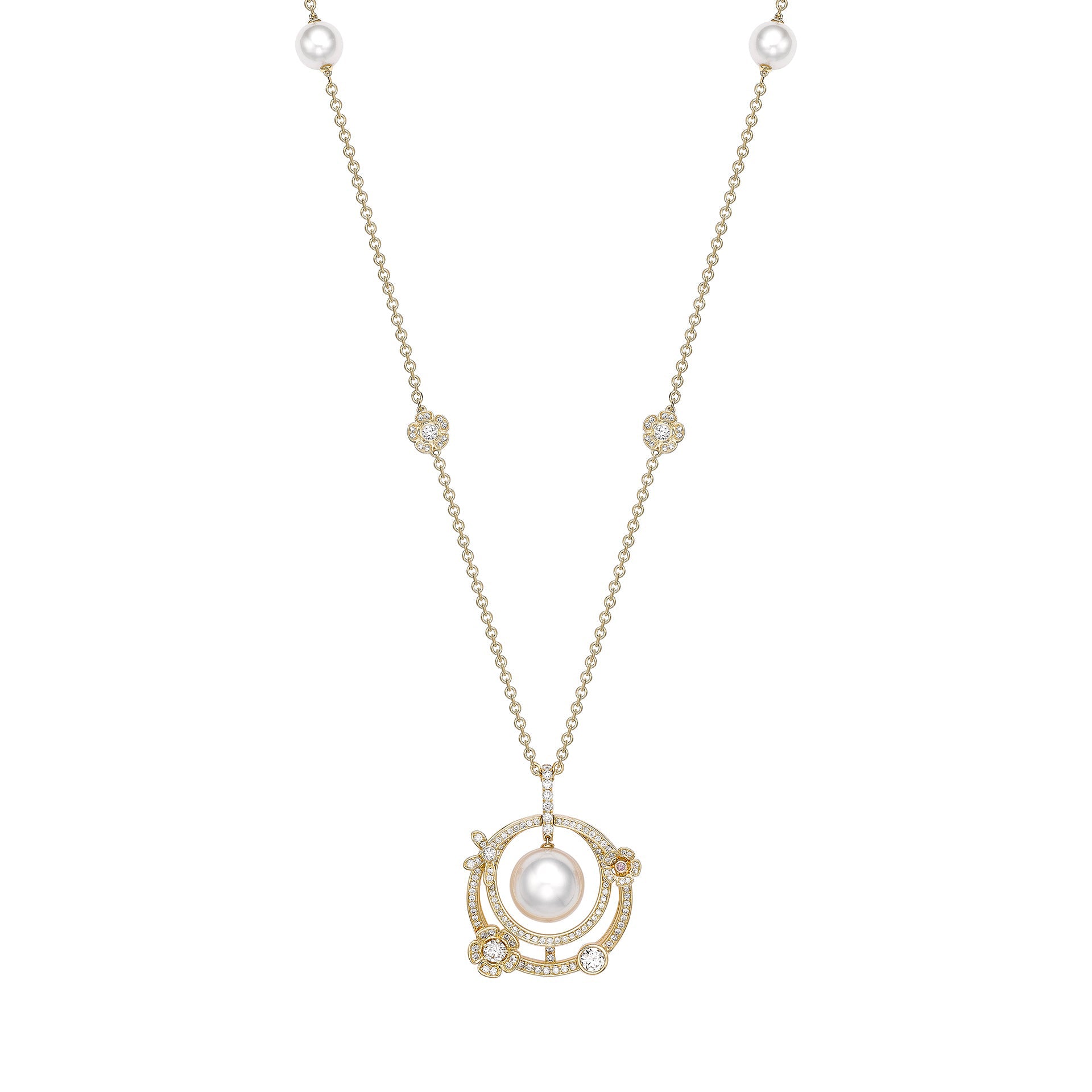 Secret Garden Pearl Yellow Gold Pendant | Boodles