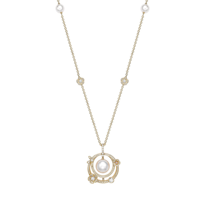 Secret Garden Pearl Yellow Gold Pendant | Boodles