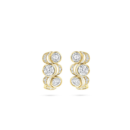 Over the Moon Diamond Enamel Yellow Gold Earrings