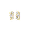 Over the Moon Diamond Enamel Yellow Gold Earrings