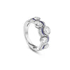 Over the Moon Diamond Enamel Platinum Ring
