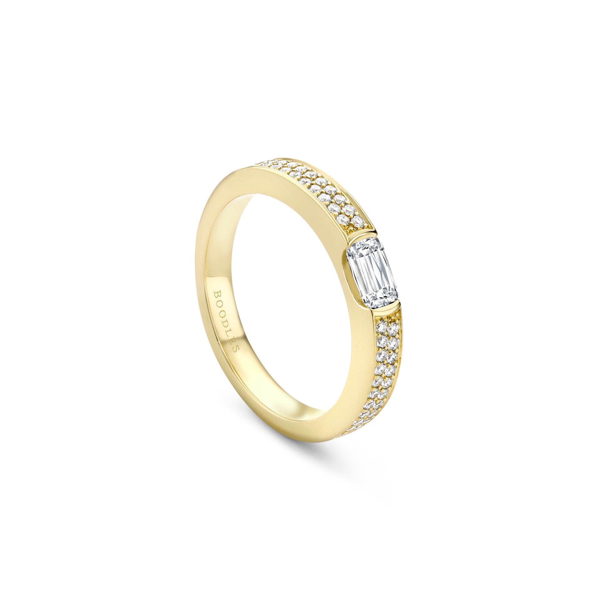 Classic Ashoka Diamond Yellow Gold Wedding Band