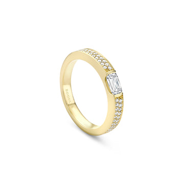 Classic Ashoka Diamond Yellow Gold Wedding Band