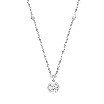 Classic Round Diamond Platinum Pendant