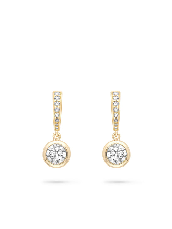 Classic Yellow Gold Diamond Drop Earrings