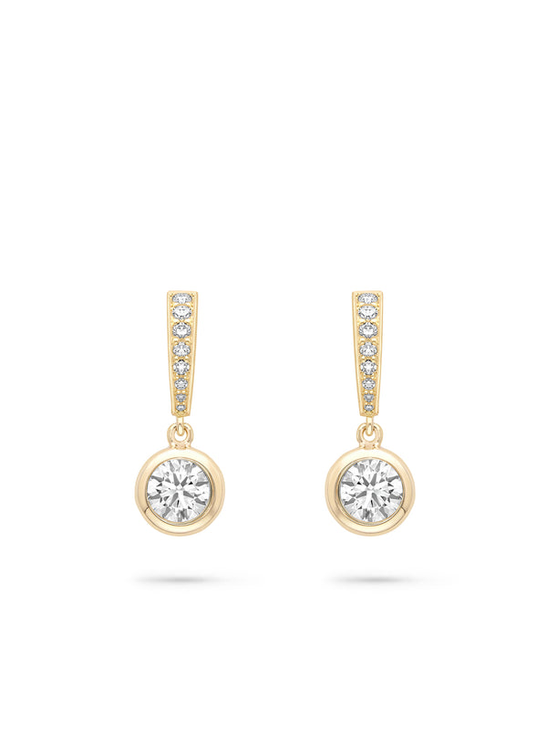 Classic Yellow Gold Diamond Drop Earrings