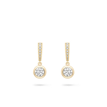 Classic Yellow Gold Diamond Drop Earrings