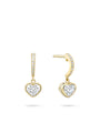 Classic Yellow Gold Heart Diamond Drop Earrings