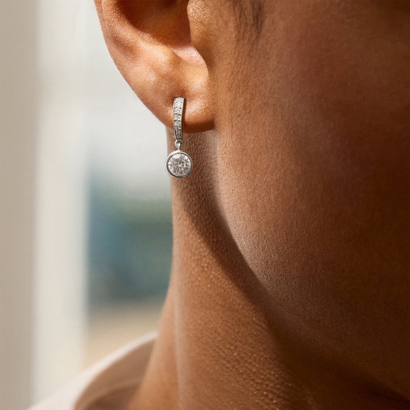 Classic Platinum Diamond Drop Earrings