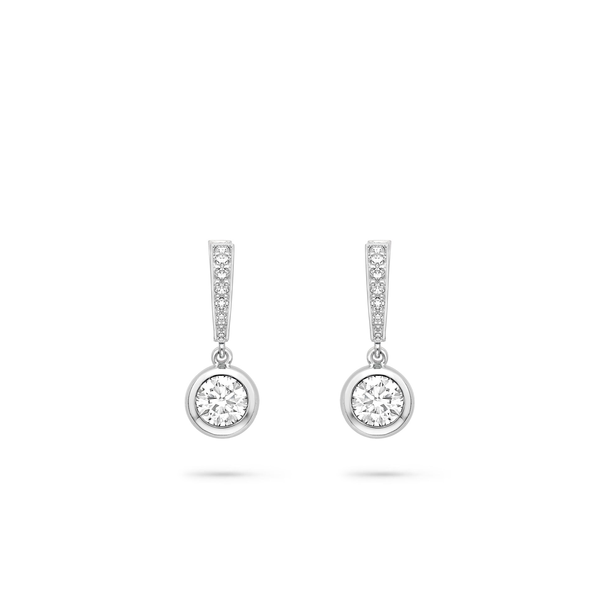 Classic Platinum Diamond Drop Earrings