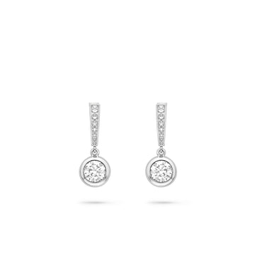 Classic Platinum Diamond Drop Earrings