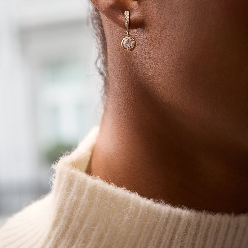 Classic Rose Gold Diamond Drop Earrings