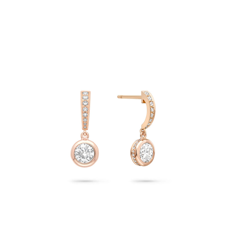 Classic Rose Gold Diamond Drop Earrings