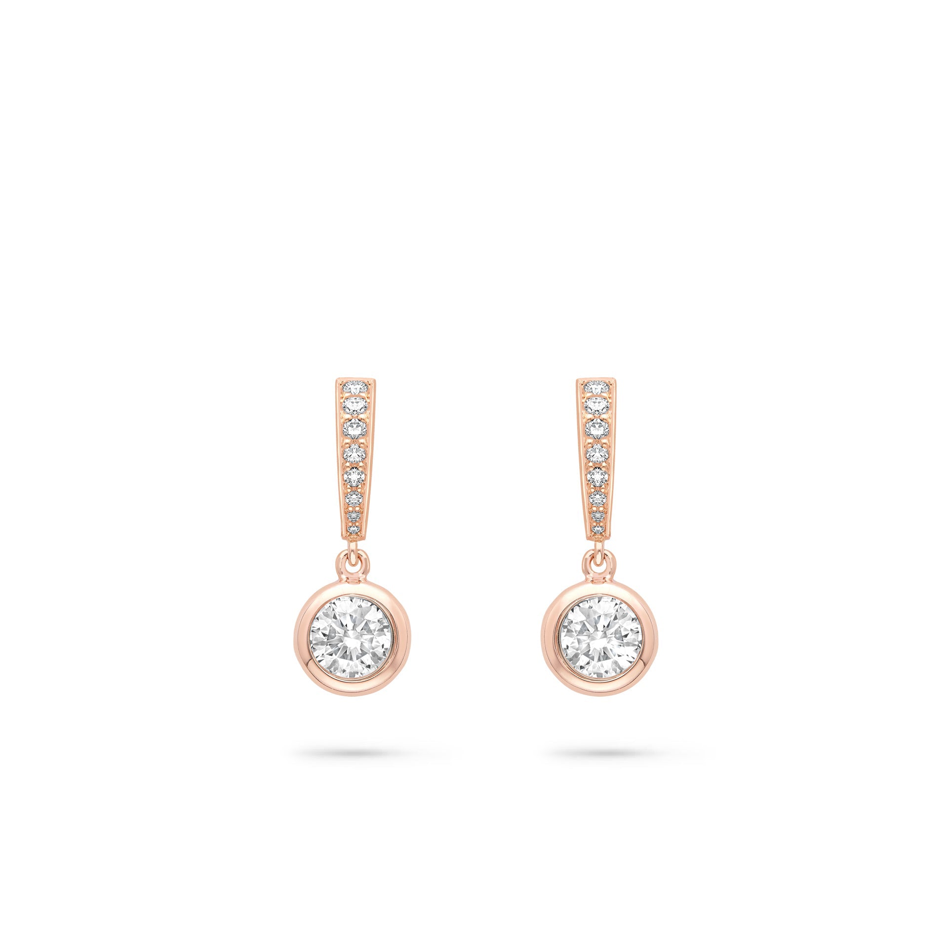 Classic Rose Gold Diamond Drop Earrings