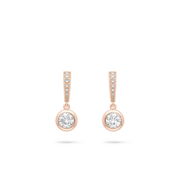 Classic Rose Gold Diamond Drop Earrings