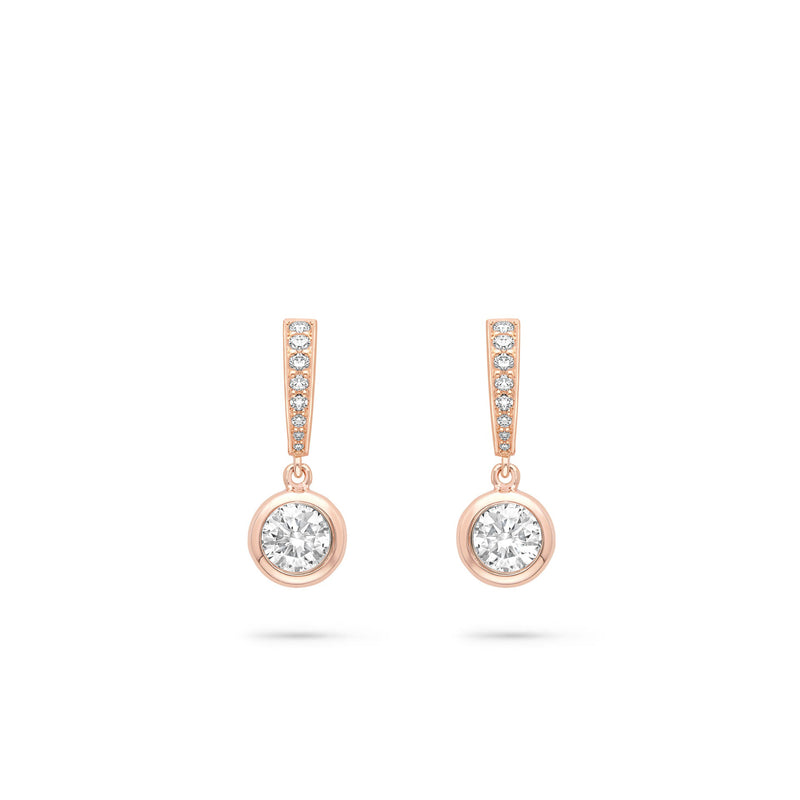 Classic Rose Gold Diamond Drop Earrings