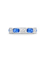 Classic Ashoka Diamond Sapphire Scalloped Full Hoop Platinum Eternity Ring