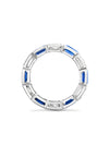 Classic Ashoka Diamond Sapphire Scalloped Full Hoop Platinum Eternity Ring