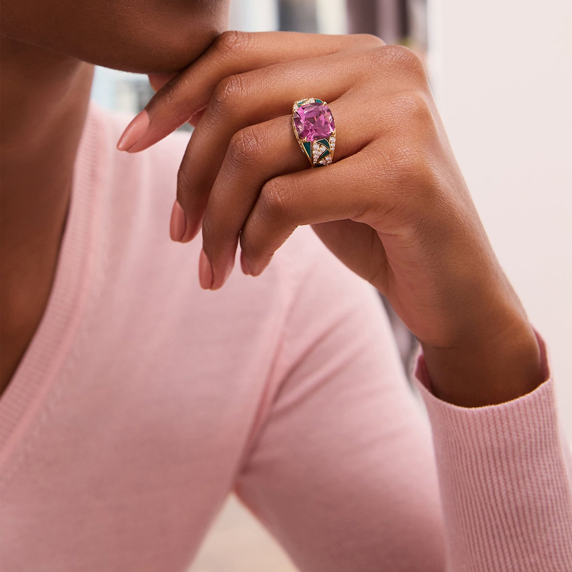 A Family Journey Prague Garnet Yellow Gold Ring