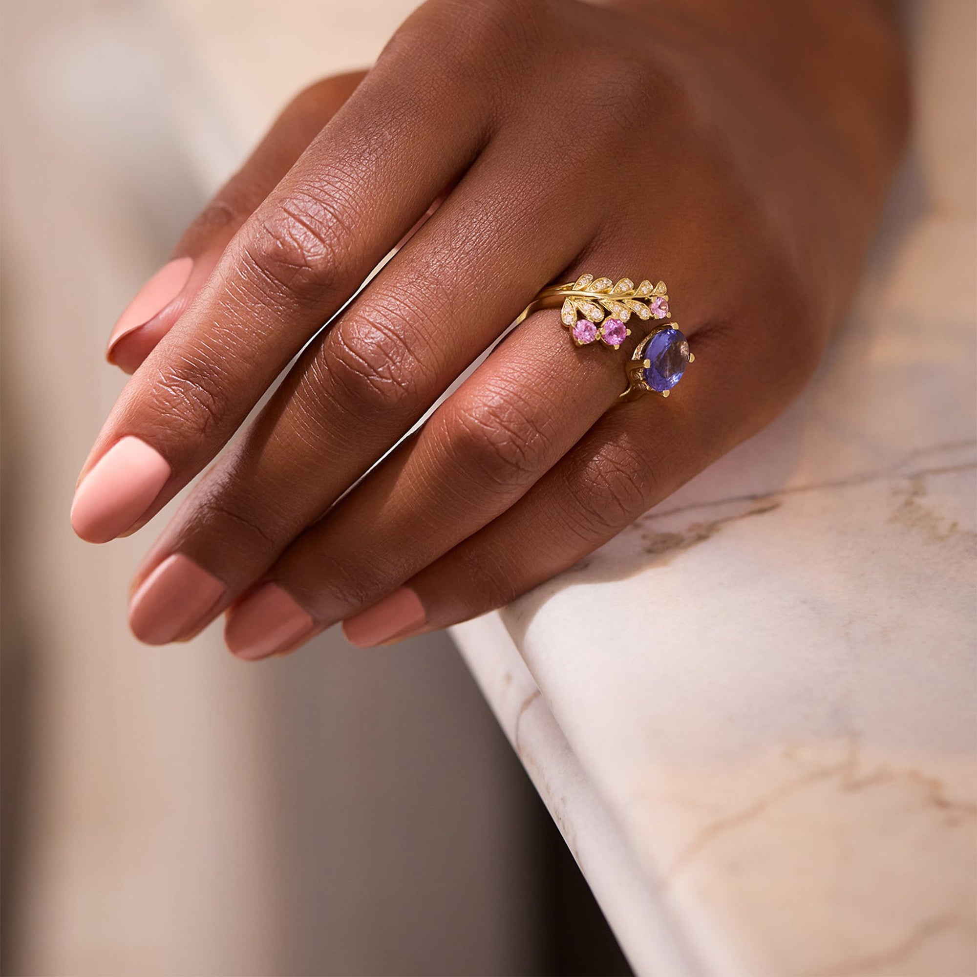 A Family Journey Provence Tanzanite Yellow Gold Ring