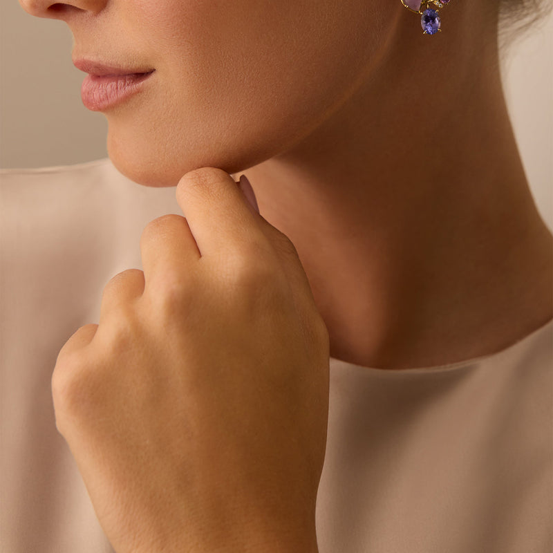 A Family Journey Provence Tanzanite Yellow Gold Earrings | Boodles