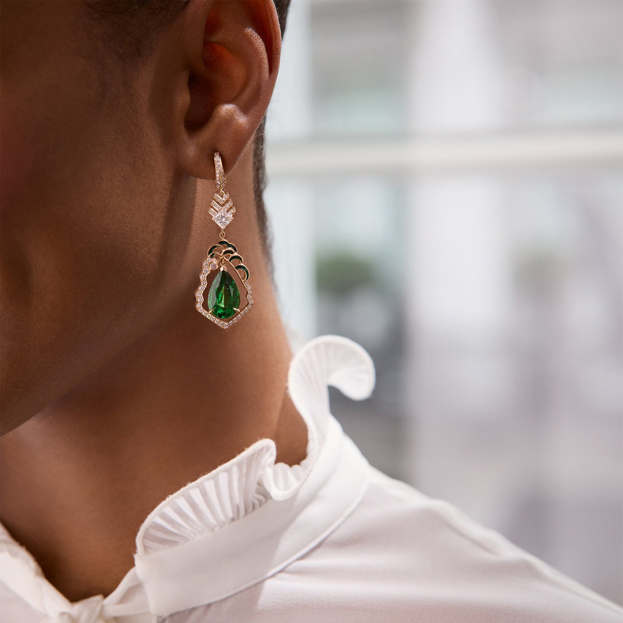 A Family Journey London Royal Parks Tsavorite Rose Gold Earrings