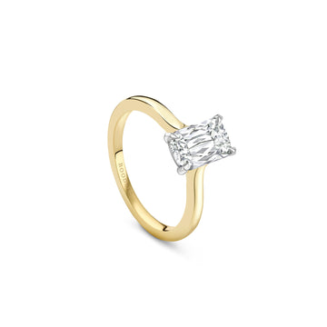Classic Ashoka Yellow Gold Diamond Engagement Ring