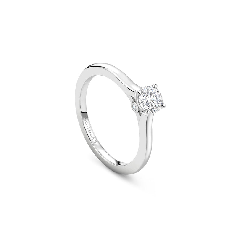 Classic Platinum Diamond Engagement Ring 0.4 Carat