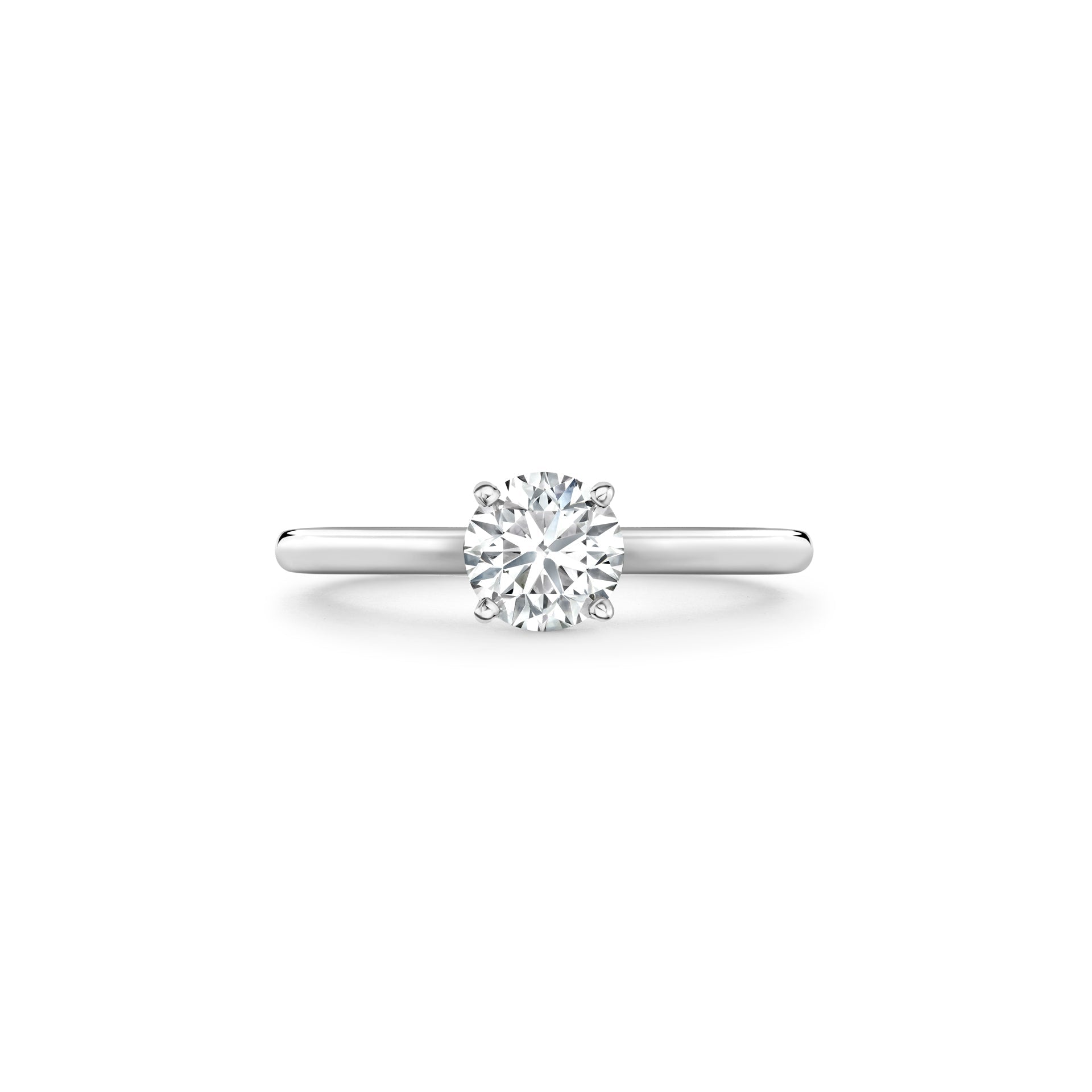 Classic Platinum Diamond Engagement Ring 0.9 Carat FVS1