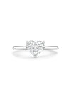 Classic Heart Diamond Platinum Ring