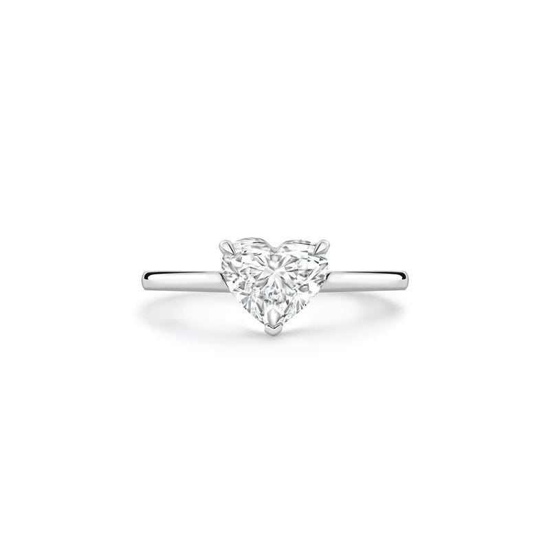 Classic Heart Diamond Platinum Ring