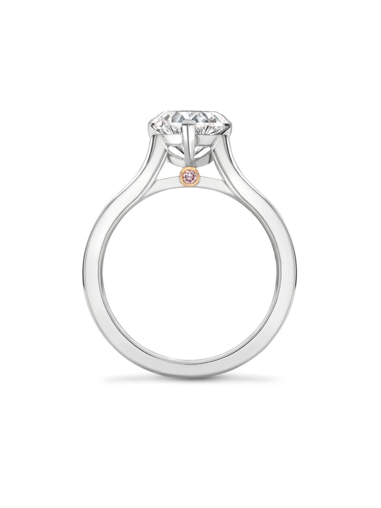 Classic Heart Diamond Platinum Ring