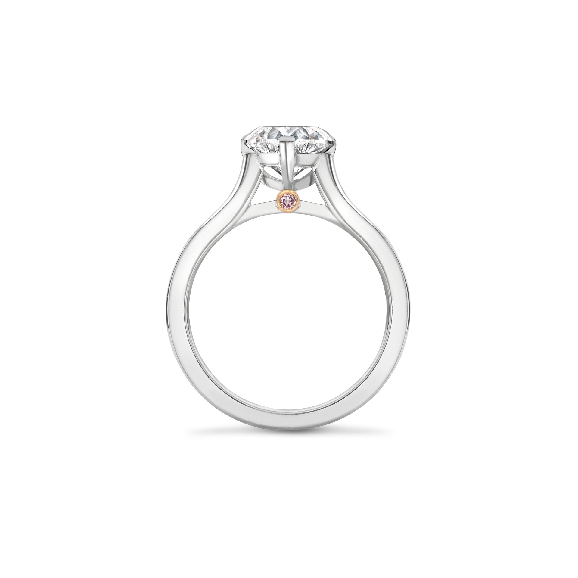 Classic Heart Diamond Platinum Ring