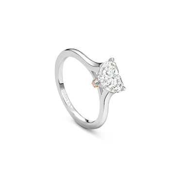 Classic Heart Diamond Platinum Ring