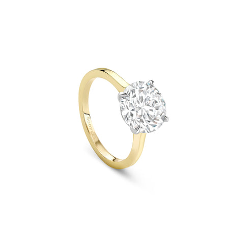 Classic Brilliant Diamond Yellow Gold Engagement Ring