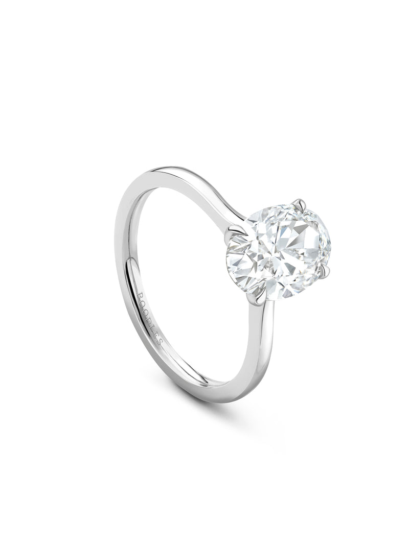 Classic Oval Cut Diamond Platinum Engagement Ring