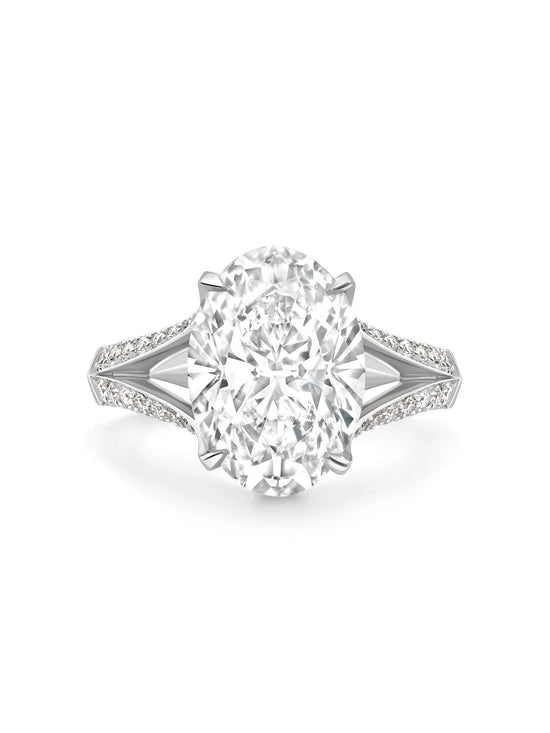 Classic Split Shoulder Platinum Diamond Ring