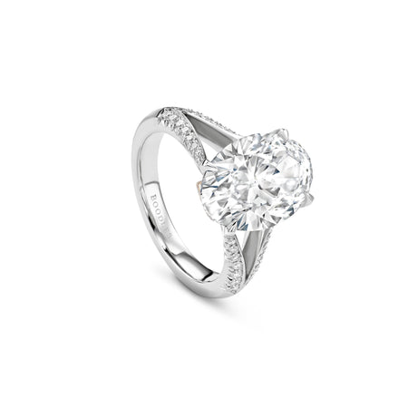 Classic Split Shoulder Platinum Diamond Ring