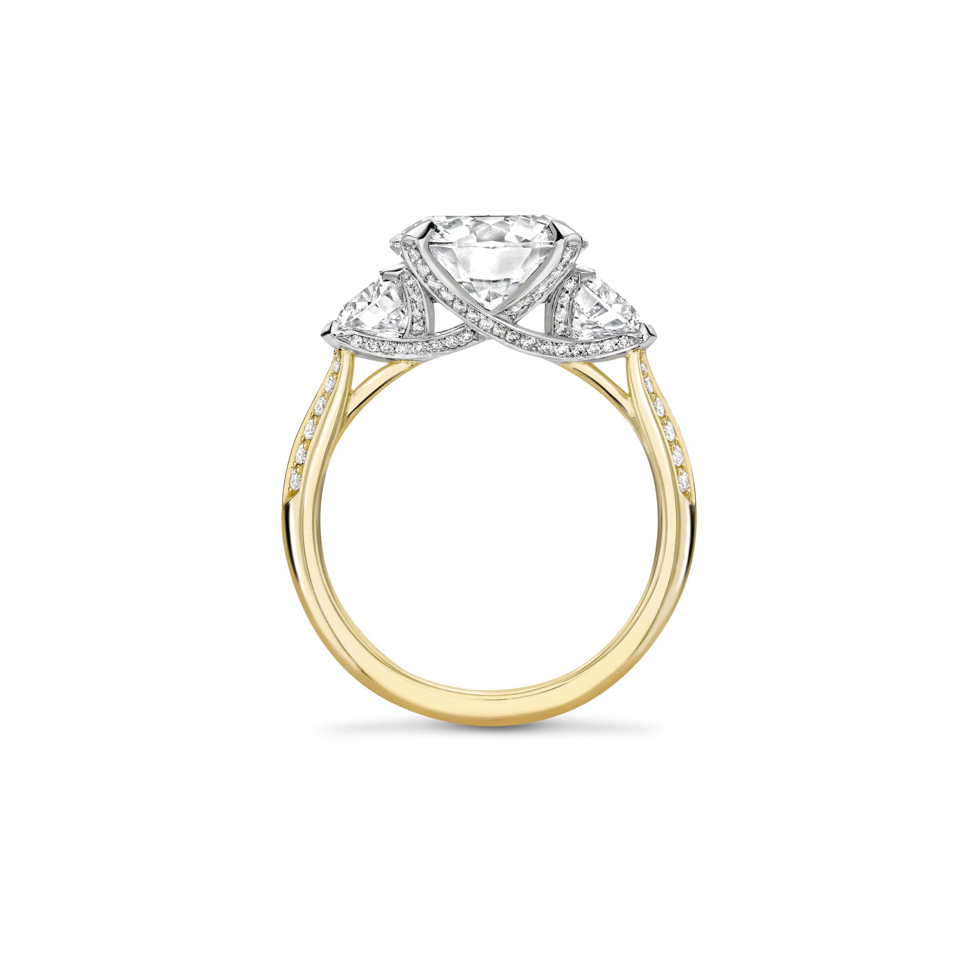 Petal Diamond Yellow Gold Engagement Ring