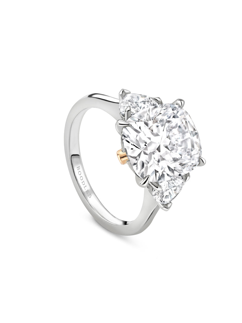 Peace of Mined Petal Diamond Platinum Ring