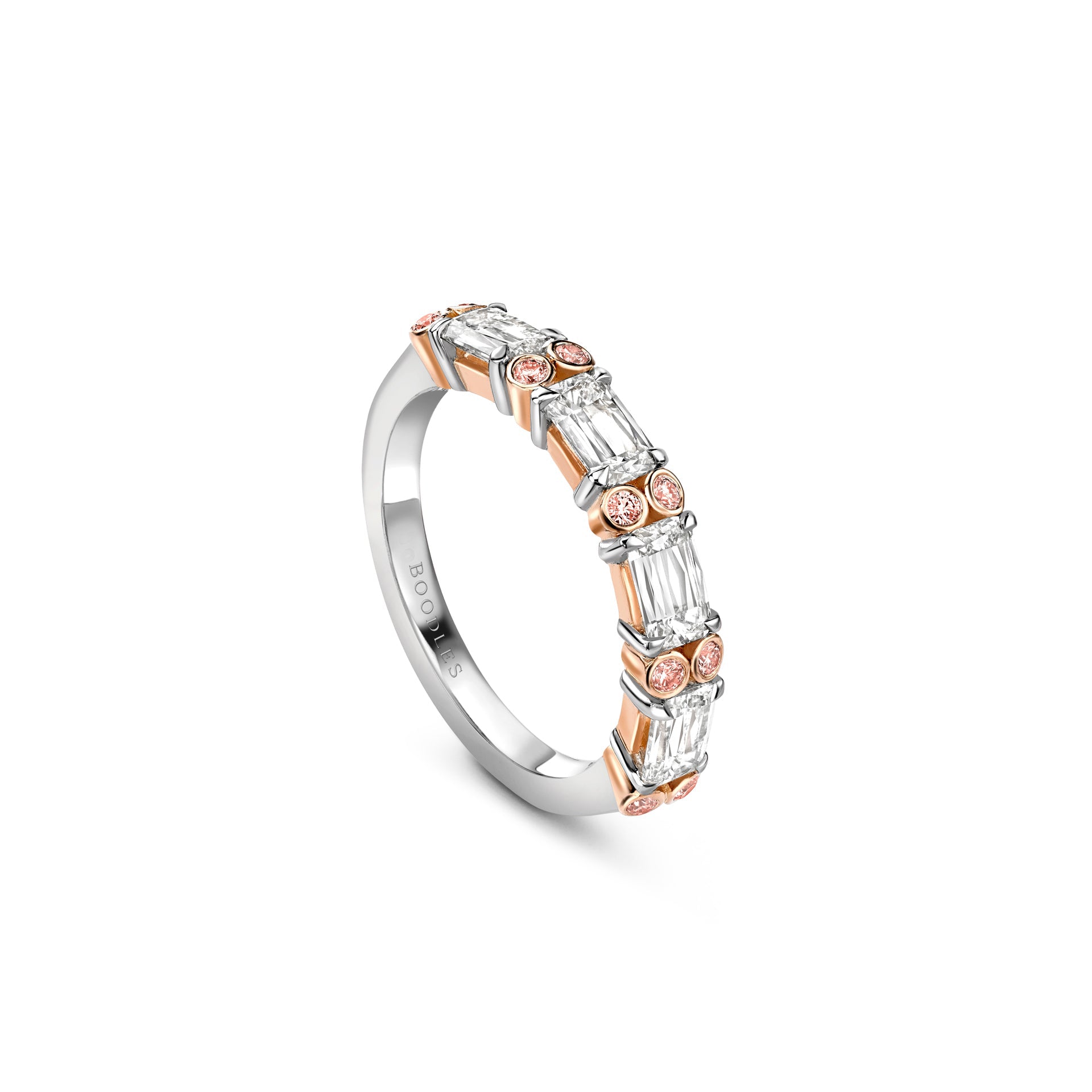 Ashoka and Pink Diamond Platinum Eternity Ring